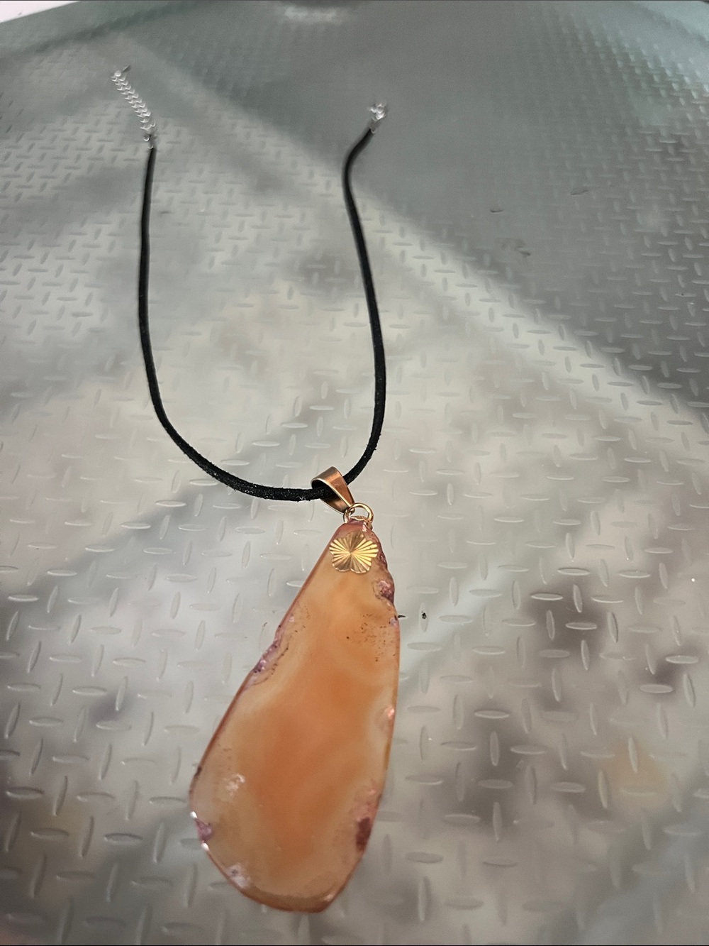 Gold-Accent Orange Agate Pendant Necklace - Women's Jewelry